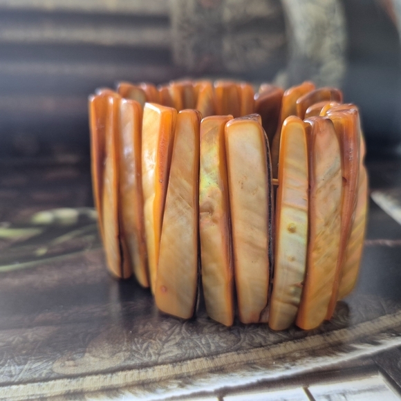 Jewelry - Chunky Orange Shell Bracelet